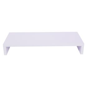 Wooden Monitor Stand LED Computer Monitor Riser Desktop Organizer Display Rack Purplish White