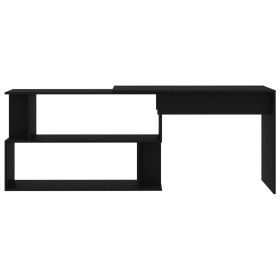 vidaXL Corner Desk Black 78.7"x19.7"x29.9" Engineered Wood