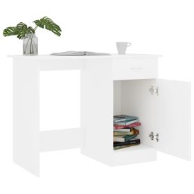 vidaXL Desk White 100x50x76 cm Engineered Wood