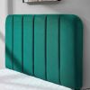 Twin size Green Upholstered Platform Bed Frame with Headboard