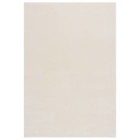 Washable Rug Soft Fluffy Short Pile 63"x90.6" Anti Slip Cream