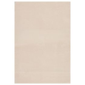 Washable Rug Soft Fluffy Short Pile 63"x90.6" Anti Slip Beige