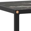 TV Stand Black with Black Marble Glass 47.2"x15.7"x15.7"