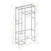 Modern Metal and Wood Hall Tree with Hanging Storage – Grey Wash