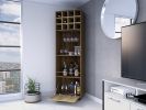 Jackson 12-Bottle 2-Shelf 1-Drawer Bar Cabinet Mahagony and Macadamia