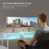 Office Computer Desk with LED Lights -white