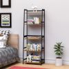 Ladder Shelf, 5 Tier Black Bookshelf, Modern Open Bookcase for Bedroom, Living Room, Office, Brown