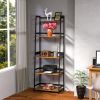 Ladder Shelf, 5 Tier Black Bookshelf, Modern Open Bookcase for Bedroom, Living Room, Office, Brown