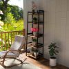 Ladder Shelf, 5 Tier Black Bookshelf, Modern Open Bookcase for Bedroom, Living Room, Office, Brown