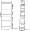 Ladder Shelf, 5 Tier Black Bookshelf, Modern Open Bookcase for Bedroom, Living Room, Office, Brown