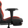 Massage Gaming Chair with Footrest Black&Red Faux Leather