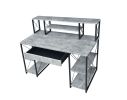 Amiel Desk; Faux Concrete & Black YF
