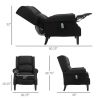 Black Massage Recliner Chair. Wingback Single Sofa with Vibration Massage, Heat, Push Back