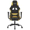 Gaming Chair with Footrest Black and Yellow Fabric