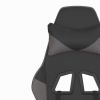 Massage Gaming Chair with Footrest Black&Gray Faux Leather