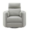 ACME Sagen Glider Recliner w/Swivel, Gray Leather Aire LV01880