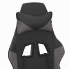 Massage Gaming Chair with Footrest Black&Gray Faux Leather