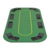 8-Player Folding Poker Tabletop 4 Fold Rectangular Green