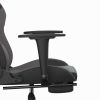 Massage Gaming Chair with Footrest Black&Gray Faux Leather