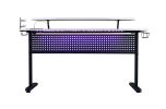 Vildre Gaming Table w/USB Port; Black & White Finish AL