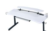 Vildre Gaming Table w/USB Port; Black & White Finish AL