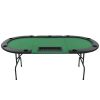 9-Player Folding Poker Table 3 Fold Oval Green