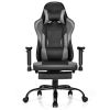 Massage Gaming Chair Recliner with Footrest and Adjustable Armrests for Home and Office-Black