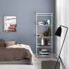 Ladder Shelf, 5 Tier White Bookshelf, Modern Open Bookcase for Bedroom, Living Room, Office,White