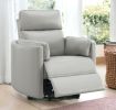 ACME Sagen Glider Recliner w/Swivel, Gray Leather Aire LV01880