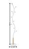Arles Metal Whtie and Oak Standing Coat Rack