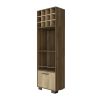 Jackson 12-Bottle 2-Shelf 1-Drawer Bar Cabinet Mahagony and Macadamia