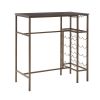 Only Pick Up 3-Piece Bar Steels Kitchen Dining Room Table Set Retro Brown Bar Chair for Dining Room