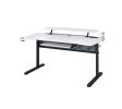 Vildre Gaming Table w/USB Port; Black & White Finish AL