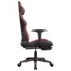 Massage Gaming Chair with Footrest Black&Red Faux Leather