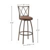 Only Pick Up 3-Piece Bar Steels Kitchen Dining Room Table Set Retro Brown Bar Chair for Dining Room