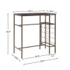 Only Pick Up 3-Piece Bar Steels Kitchen Dining Room Table Set Retro Brown Bar Chair for Dining Room