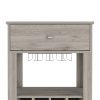 DEPOT E-SHOP Margh Bar Cart Drawer, Light Gray