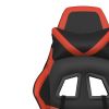 Massage Gaming Chair with Footrest Black&Red Faux Leather