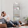 Ladder Shelf, 5 Tier White Bookshelf, Modern Open Bookcase for Bedroom, Living Room, Office,White