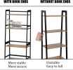 Ladder Shelf, 5 Tier Black Bookshelf, Modern Open Bookcase for Bedroom, Living Room, Office, Brown
