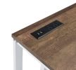 Writing Desk with Tyrese Built-in USB Port; Walnut & White Finish AL