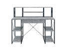 Amiel Desk; Faux Concrete & Black YF