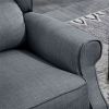 Charcoal Gray Massage Recliner Chair. Wingback Single Sofa with Vibration Massage, Heat, Push Back