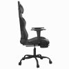 Massage Gaming Chair with Footrest Black&Gray Faux Leather