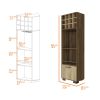 Jackson 12-Bottle 2-Shelf 1-Drawer Bar Cabinet Mahagony and Macadamia