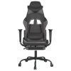 Massage Gaming Chair with Footrest Black&Gray Faux Leather