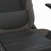 Massage Gaming Chair with Footrest Black&Gray Faux Leather