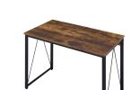 Zaidin Writing Desk; Weathered Oak & Black Finish YJ