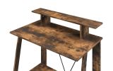 Nypho Writing Desk; Weathered Oak & Black Finish YJ