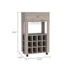 DEPOT E-SHOP Margh Bar Cart Drawer, Light Gray